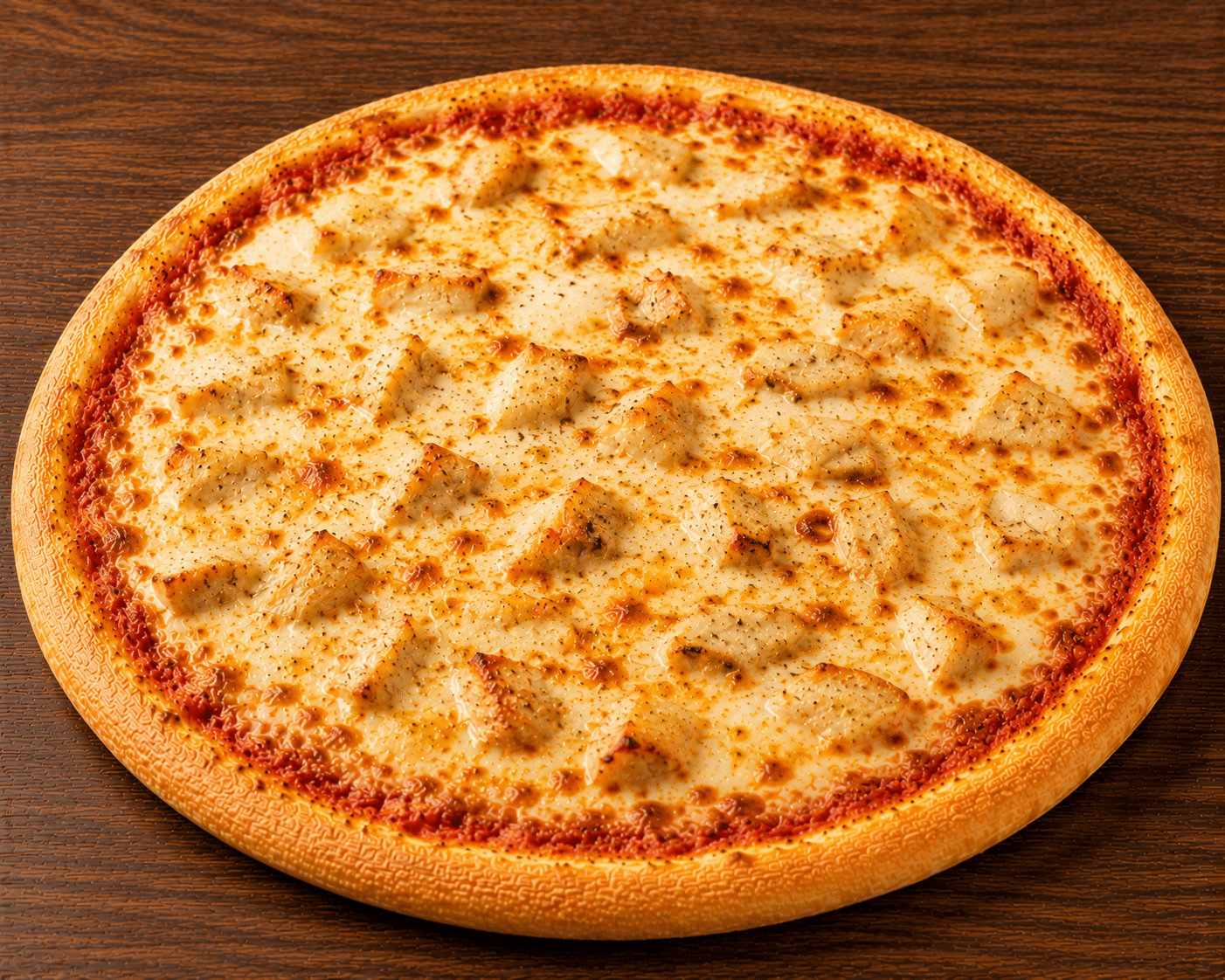 Menu chicken and cheese pizza