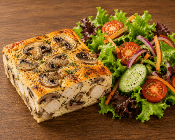 chicken and mushroom quiche